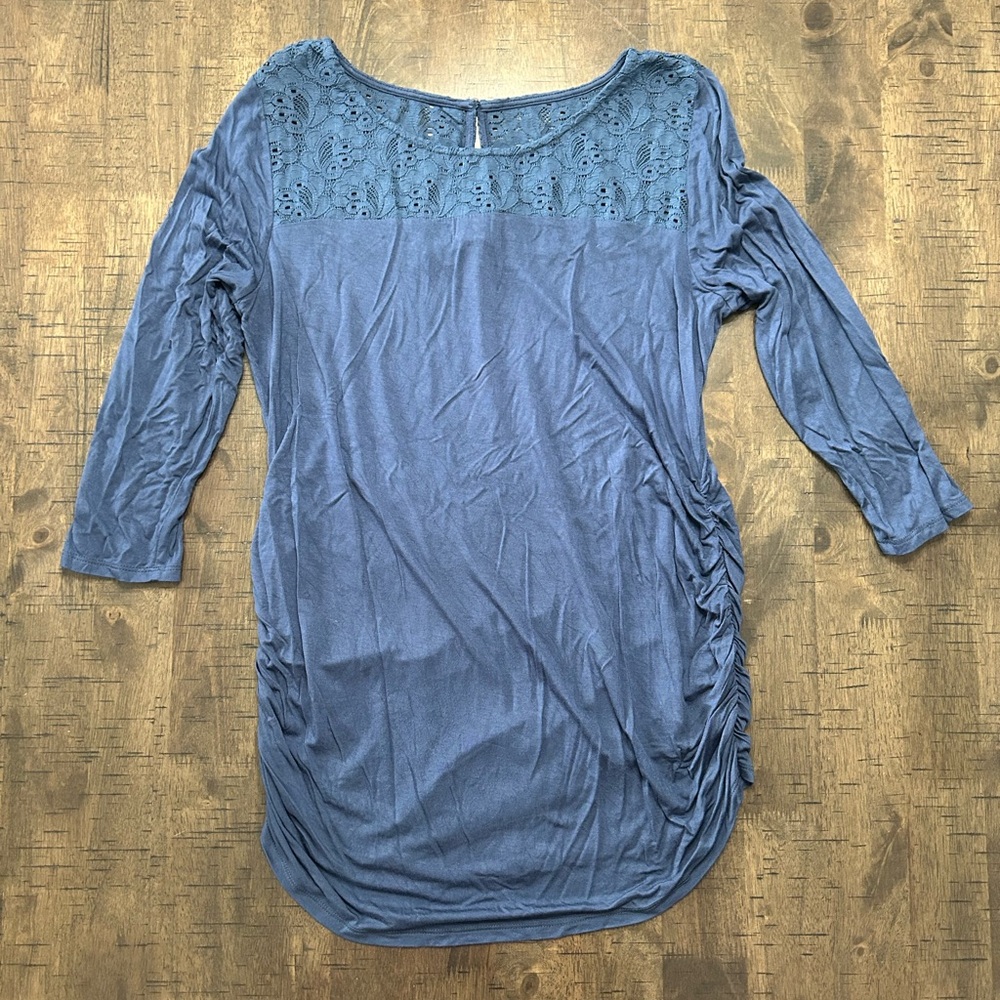 Motherhood Maternity Blue Lace Shirt Size Large